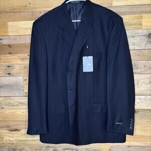 George Suit Separates Jacket Navy Pinstripe NWT 46R 3 Button
